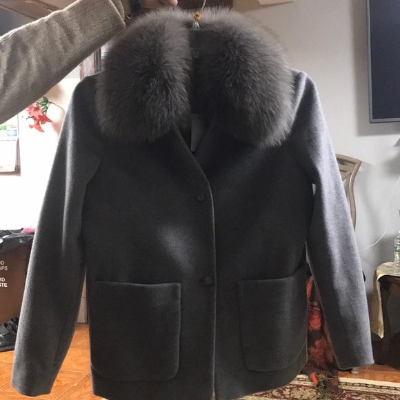 Brooks brothers wool jacket with real rabbit fur - Picture 1 of 8